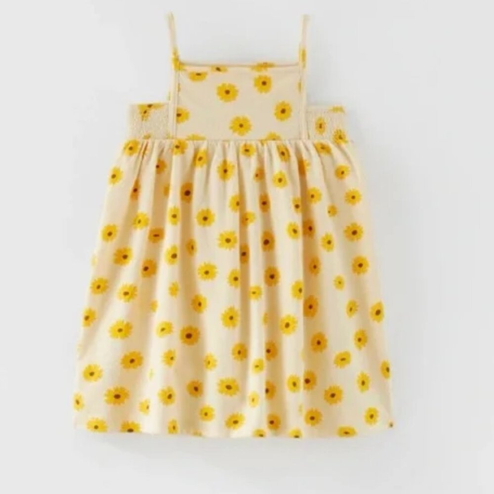 Zara Girls Floral Print Sunflower Summer Dress